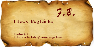 Fleck Boglárka névjegykártya